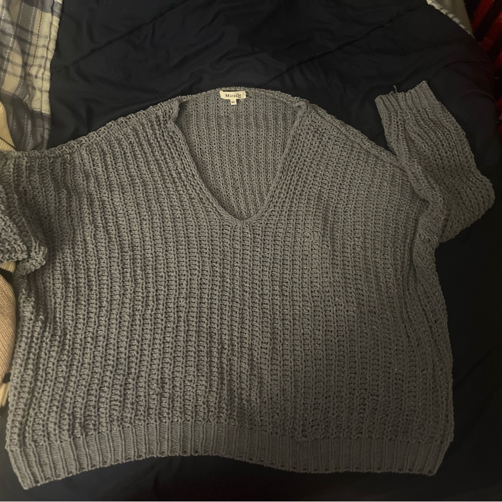 Miracle Charcoal V-Neck Women's Sweater